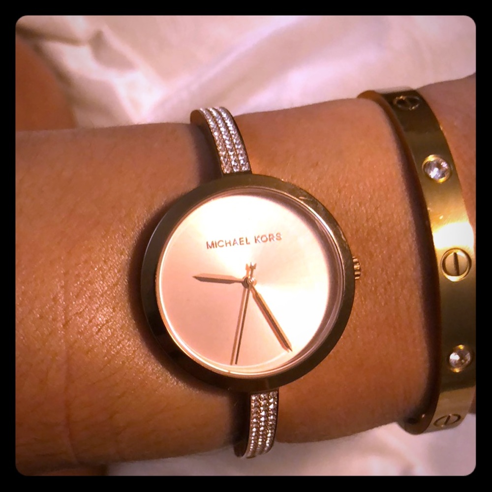 MK rose gold watch
